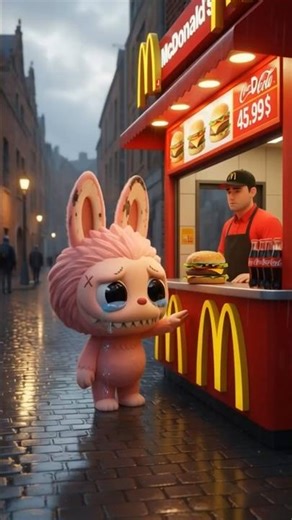 Labubu Steals McDonald's #labubu #catvideos #cat