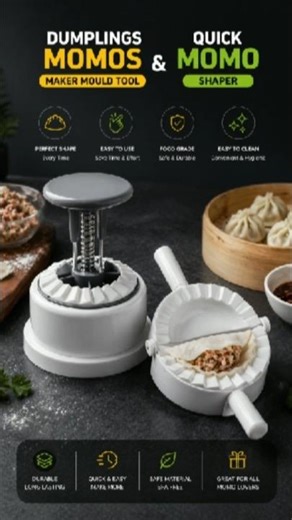 Dumplings Momos Maker Mould Tool & Quick Momo Shaper.