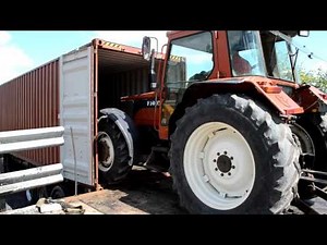 Loading Hitachi EX120 and Fiat F140 in a 40ft Shipping Container