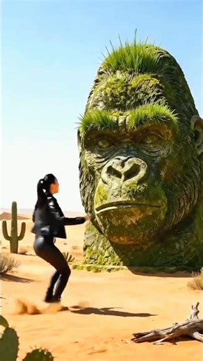 🦍😱 I Built a Secret Room Inside the Mouth of a Gorilla in a Sandy Lake | Crazy Hidden Build 🌊🔥.#ai