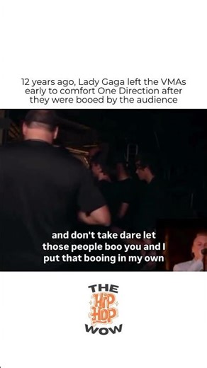 12 years ago, Lady Gaga left the VMAs early to comfort One Direction 😭 #LadyGaga #OneDirection