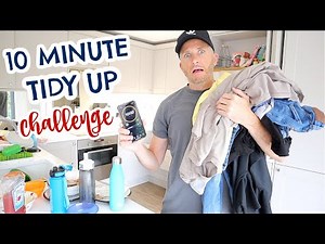 MY HUSBAND TRIES THE 10 MINUTE TIDY UP CHALLENGE | REAL TIME SPEED CLEAN WITH ME 2020