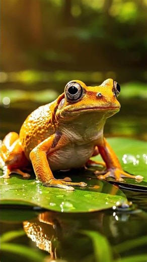 the golden mantella in the lake #youtubeshorts #wildlife
