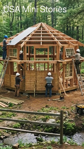 Amazing Forest Bamboo Cabin Build | Cozy Off-Grid Tiny House Transformation 🌲🏡