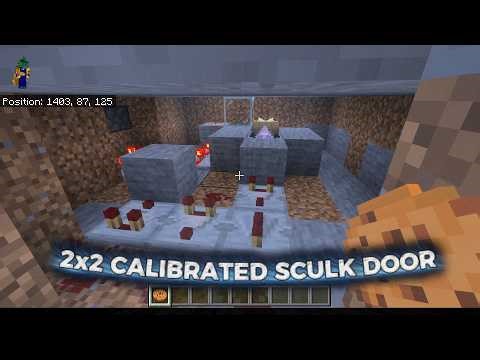 Minecraft Bedrock 1.21+ 2x2 Calibrated Sculk Door