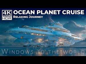 10 Hours of Futuristic Starship Ambience | Giant Spaceship Over an Ocean Planet | Sci-Fi Relaxation
