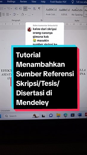 Tutorial Menambahkan Referensi Skripsi di Mendeley