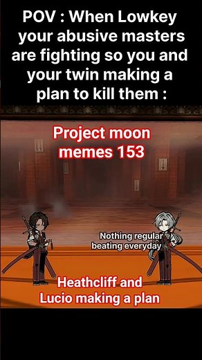 Heathcliff and Lucio making a plan (limbus company) #limbuscompany #projectmoon #shorts