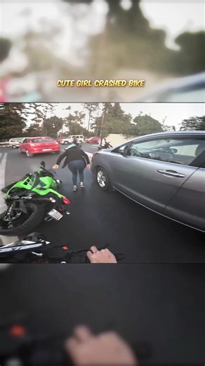 Jannu Stuntz Prank gone wrong with Girl Rider | Cute Girl crashed her bike #shortvideo
