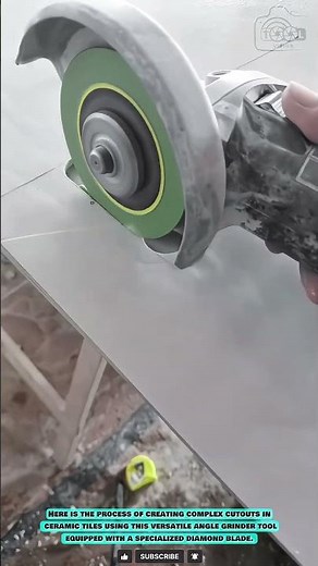 Tile Cutting Tool: Angle Grinder for Clean Ceramic Edge Cutting #innovation