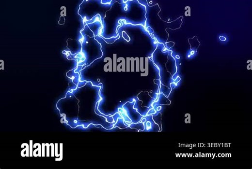 Glowing blue and white bundle of lively electrical current moving on black background. energy, nature, electricity, light and movement concept, digitally generated video Stock Video Footage - Alamy