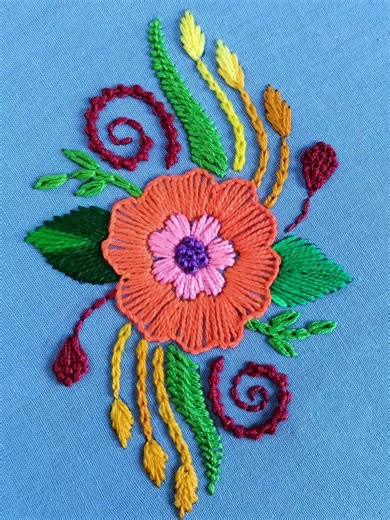 Super unique flower embroidery tutorial hand embroidery easy allover flower needle work | Basic Embroidery ABC