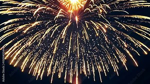 Dazzling Fireworks Eruption: Colorful Celebration and Illumination in 3D Visualization