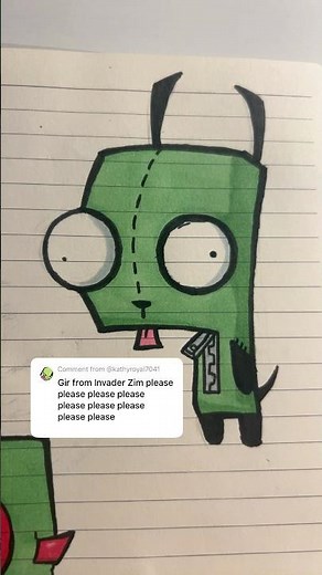 Drawing Gir from Invader Zim #art #draw #drawing #invaderzimgir