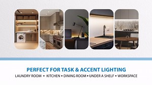 21” LED Direct Wire Under Cabinet Light - Dimmable Undercounter LED Lights for Kitchen - Selectable CCT 2700K-5000K, 612-648 Lumens, 9W - UCB Series Hardwired Under Cabinet Lighting by NICOR Lighting