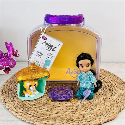 Lot of 1 Disney Jasmine Animators Collection Mini Doll Playset With Accessory Case and Rajah Figurine - Etsy