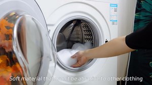 2Pcs Shoe Washing Machine Bag, Sneaker Laundry Bag for Washing Machine, Extra Long and Thick Microfibre Fluff, Reusable for Washer and Dryer (2pcs, White-blue)