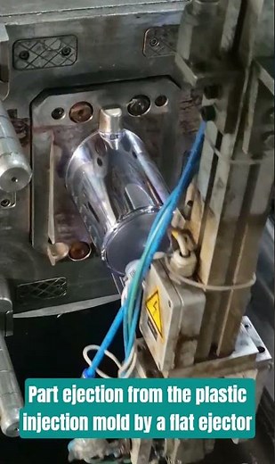 Part ejection from the plastic injection mold by a flat ejector # mold design