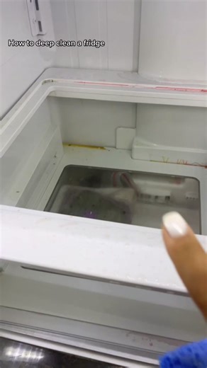 How to deep clean a fridge by taking it apart!!! #fridgecleaningday #fridgecleaningtoturial #cleaningtipsandhacks #deepcleaningtips #weeklyskincareroutine @morethancleaning