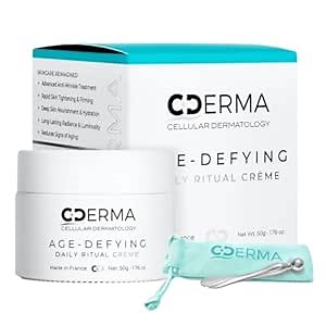 CDERMA Anti-Aging Face Cream Fights Wrinkles, Firming & Hydrating Moisturizer with Dual Hylauronic Acid For Dry Skin, Sensitive Skin, Aging Skin Made in France, 1.76 fl oz