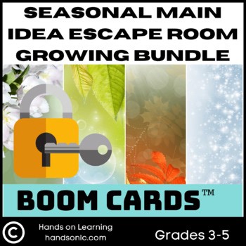 Main Idea Escape Room Boom Cards Bundle | 3rd Grade Reading Comprehension