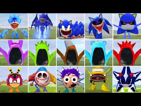ALL SHIN SONIC TAPES FAMILY VS ALL SEA SPRUNKI EATER FAMILY EPIC BATTLE in Garry's Mod!