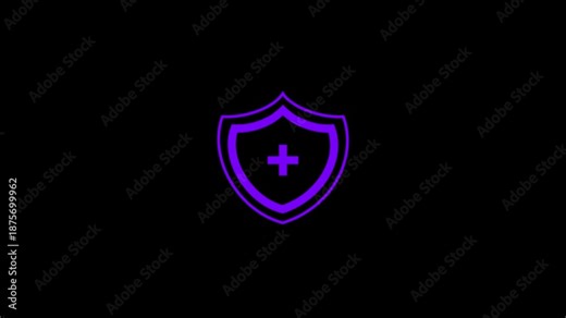 Medical shield plus sign icon for healthcare protection