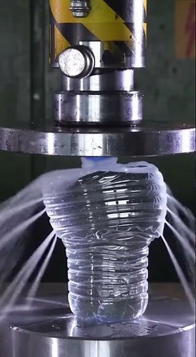 Water Bottle Explodes Under Hydraulic Press 💧💥