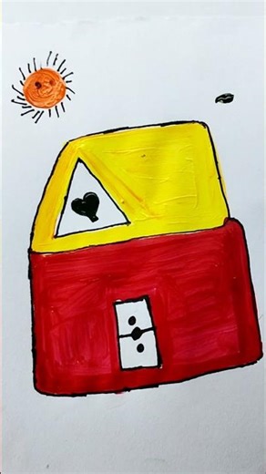 Cute House Drawing for Kids | Easy House Coloring Step-by-Step | Fufi Arts