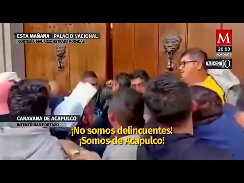 Decenas de damnificados de Acapulco protestan en Palacio Nacional