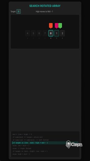 Search in rotated array