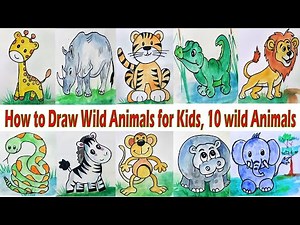 How to Draw Wild Animals for Kids | Easy Drawing for kids | Loin Drawing | Drawing for beginner