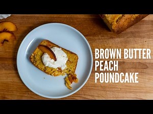 Brown Butter Peach Poundcake with Peach Whipped Cream
