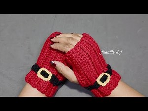 Como tejer Mitones o Guantes a crochet / Mitones navideños tejidos muy fácil a crochet