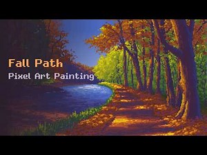 Peaceful Fall Forest Path - Pixel Art Timelapse (Relaxing)