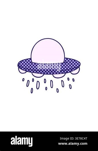 starburst effect animation of cartoon flying saucer Stock Video Footage - Alamy