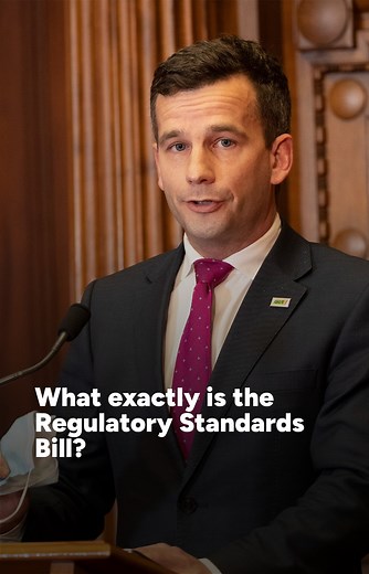 The Regulatory Standards Bill is a bill proposed by the ACT Party. It's like a checklist for politicians. Before they pass a new law, they’d have to ask: Is this law fair? Does it respect people’s rights? And are they explaining why they’re doing this? | Re: News