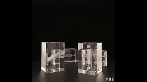 DTcube-002 High Quality Crystal 3d Laser Cube 5cm*5cm*8cm with Led 3d Laser Crystal Cube 3d Laser Engraved Crystal Cube