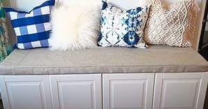 How To Make A Bench Using Simple Kitchen Cabinets