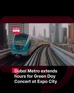 Dubai Roads and Transport Authority has extended the Dubai Metro Red Line hours for the #GreenDay concert at Expo City Dbai with the last train departing at 12:05 a.m. #EmiratesNews #DubaiOneTv #UAE #Dubai #News @dubaicatch @rta_dubai | Emirates News