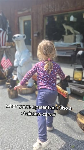 36 reactions · 7 comments | Our little munchkin will be back soon to the shop booping noses and giving hugs #parenting #toddlers #feralchildren #Tennessee #chainsawcarvers | Michael Williams | Facebook