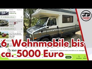 6 good (?!) used motorhomes up to about €5,000. Motorhome fun on a very small budget.