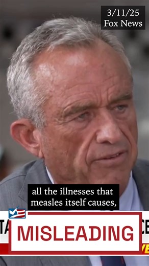 RFK Jr. Misleads About Measles Vaccine in Hannity Interview https://www.factcheck.org/2025/03/rfk-jr-misleads-about-measles-vaccine-in-hannity-interview/ #RFKJr #Measles #TexasMeaslesOutbreak #factcheck | FactCheck.org