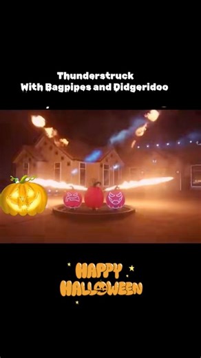 Happy Halloween with bagpipes and didgeridoo playing #thunderstruck #halloween2025 #acdc #aussielife #rocknroll | Gettin Didgee