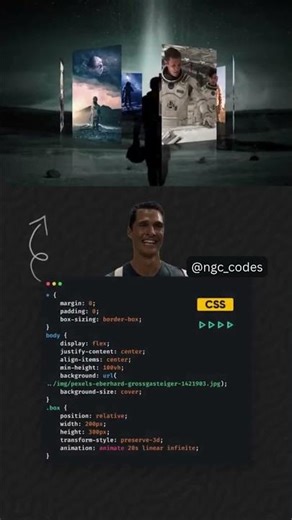 CSS 3D Rotating Image Gallery😱🔥| #shorts #css