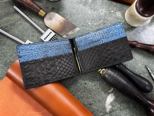 Genuine Python Leather Money Clip Wallet - Etsy