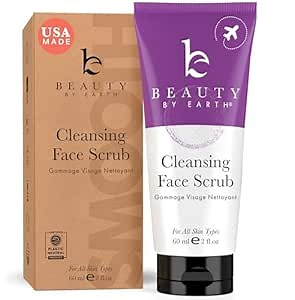 Facial Scrub Exfoliator - USA Made with Natural & Organic Ingredients, Gentle Exfoliating Face Wash for Sensitive & Acne Prone Skin, Microdermabrasion Scrub, Removes Dead Skin Cells (2 Fl Oz)