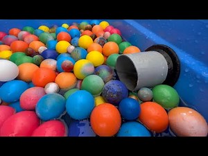 Water marble run marbles lined up and rolled + healing video