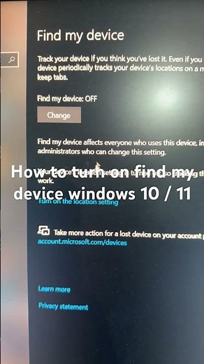 How to turn on find my device windows 10 / 11