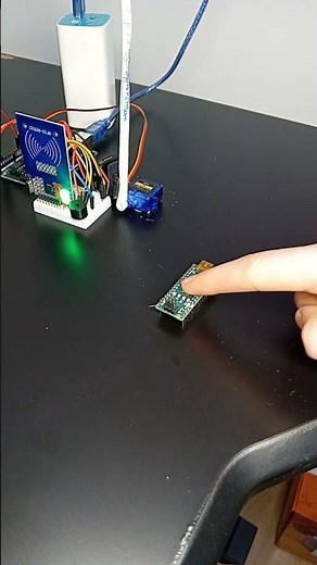 I built an RFID barrier that opens with a servo motor 🚧🤖#short #viralshort #rfid